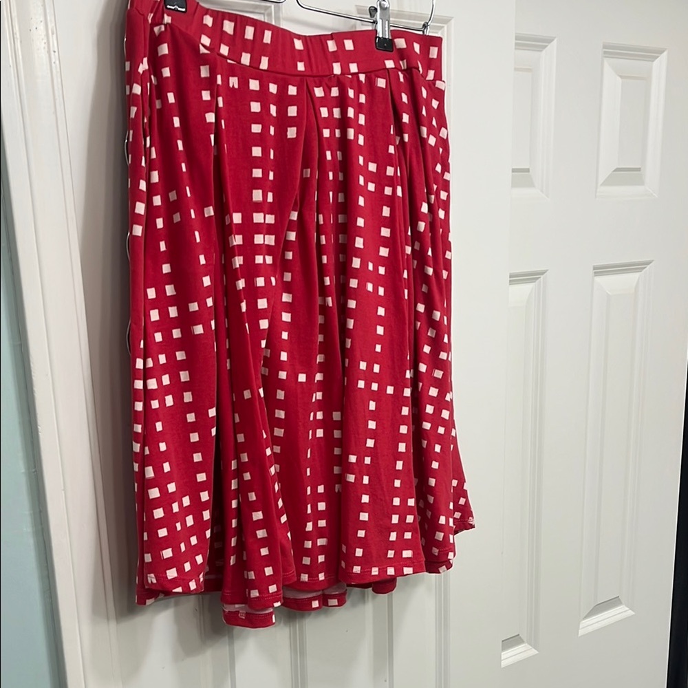 LuLaRoe Pink A-Line Pleated Skirt Knee-Length